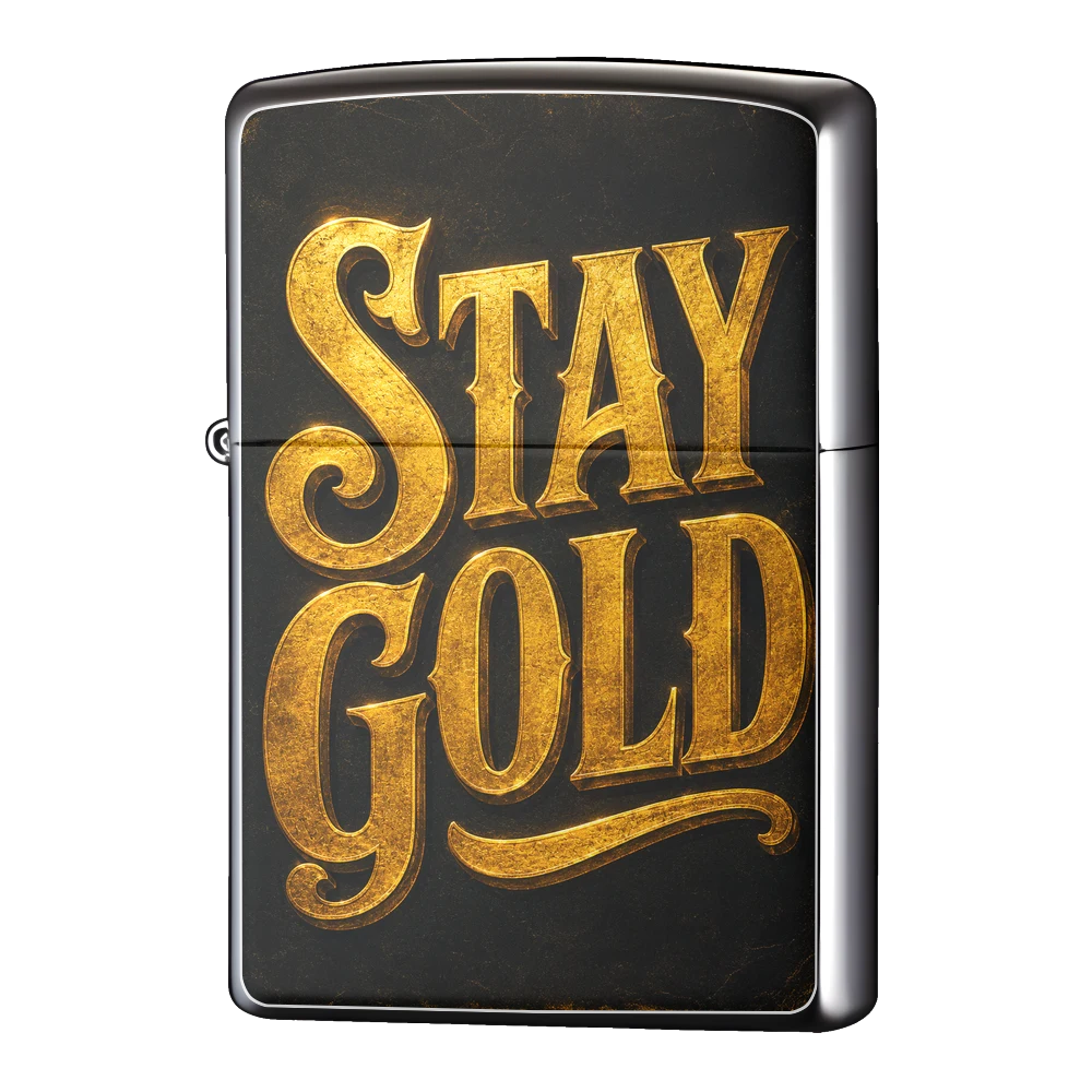 オリジナルZIPPO(ジッポー)ライター製作|STAY GOLD(英文レタリング・金文字ヴィンテージ)